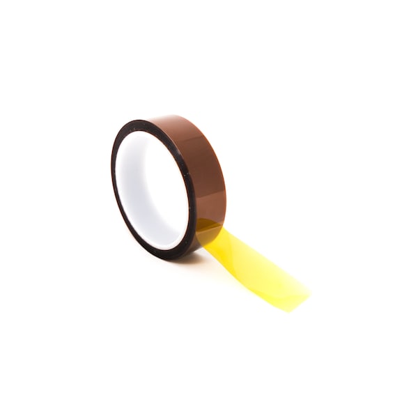 High-Temperature Kapton Tape, 2 Mil Thick, 25 mm Wide x 36 Yards Long, Amber - UL Recognized